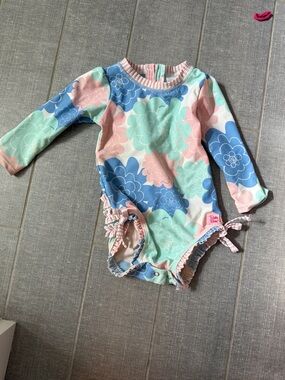 Ruffle butts Floral Long Sleeve One-Piece Swimsuit 12-18M